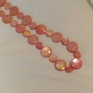 Orange coin bead necklace